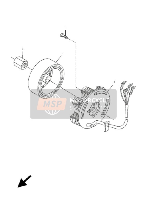 5WXH14100000, Stator Assy, Yamaha, 0